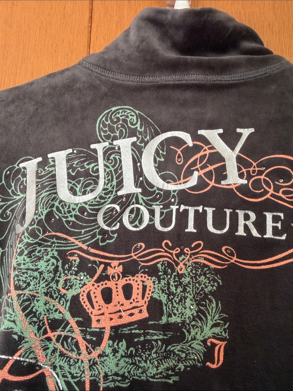 Juicy Couture Vintage Charcoal Velour Track Jacket